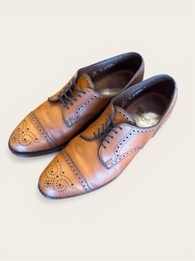 Allen Edmonds Sanford Dress US Size 10 Oxford Cap Toe Bourbon Brogue Leather